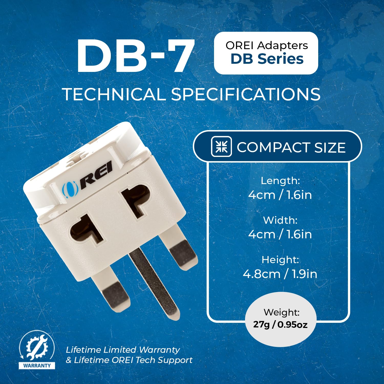 OREI UK Adapter for Indian Pins, India to UAE, Hong Kong, Dubai Adapter - Type G Plug - 2 in 1 - Perfect for Laptop, Camera Charger and More, UK Travel Adapter - CE - RoHS - Beige - 5 Years Warranty