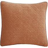 HiEnd Accents Cotton Gauze Euro Sham, 27x27 inch, Copper Solid Color, Soft Textured Cotton Pillowcases, Classic Chic Casual Modern Rustic Quilted Pillow Shams