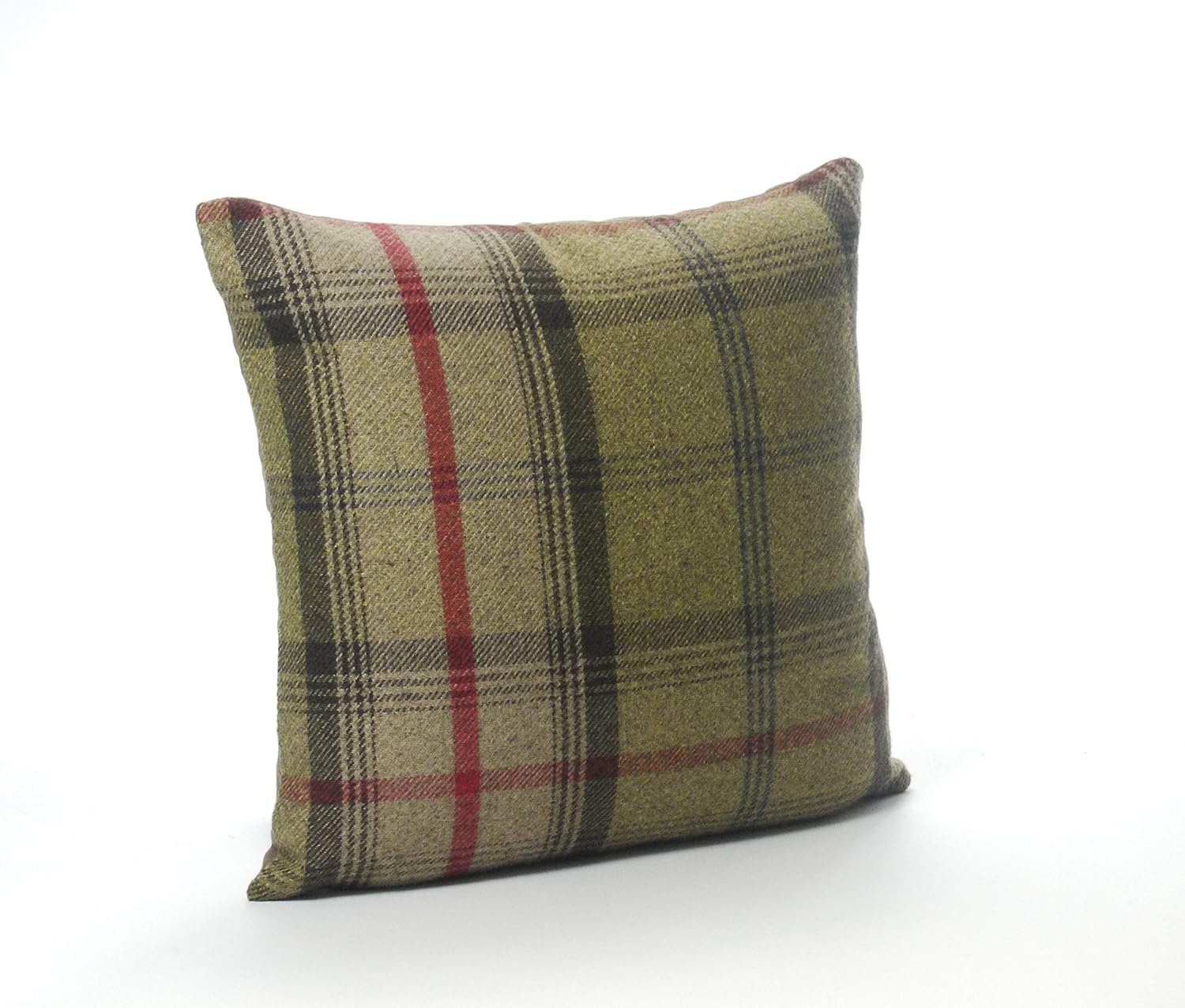 Highland Mist Tartan 16in x 16in Cushion Cover in Red and Moss Amazon