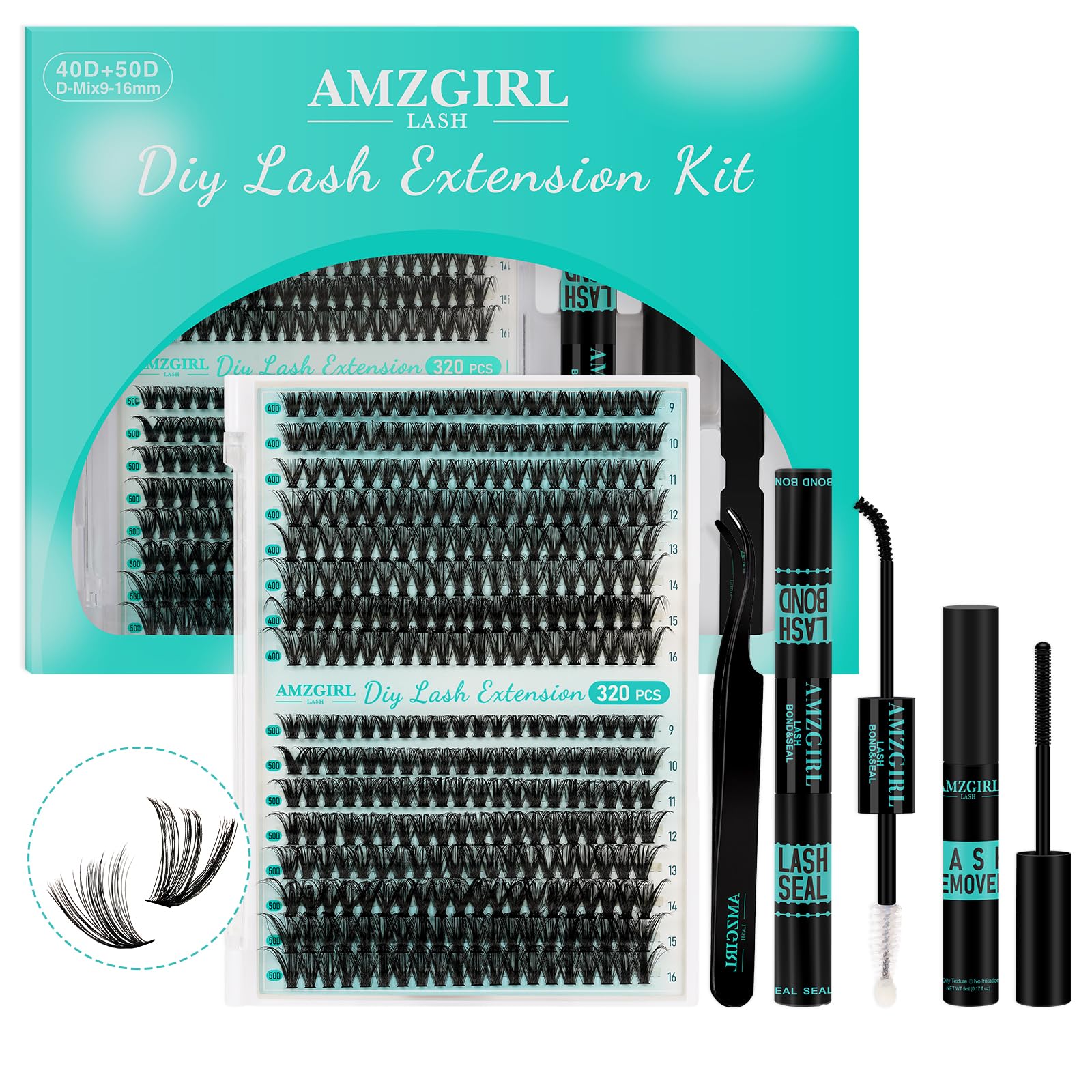 Lash Extension Kit 320Pcs,DIY Individual Lashes
