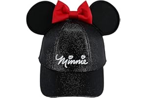 Jerry Leigh Minnie Youth Minnie Glitter Ear Hat, Black Red