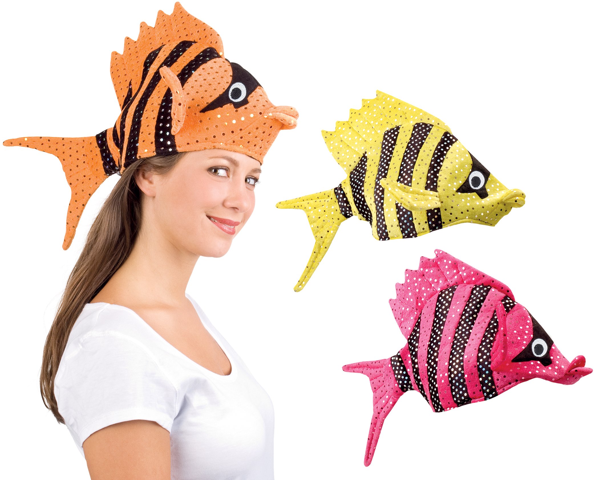 Tropical Fish Hat for Adults – Fun Sea Life Animal Costume Accessory for Men and Women in Bright Colors of Yellow, Pink, and Orange! Perfect for Parties, Events, and Dress-Up!