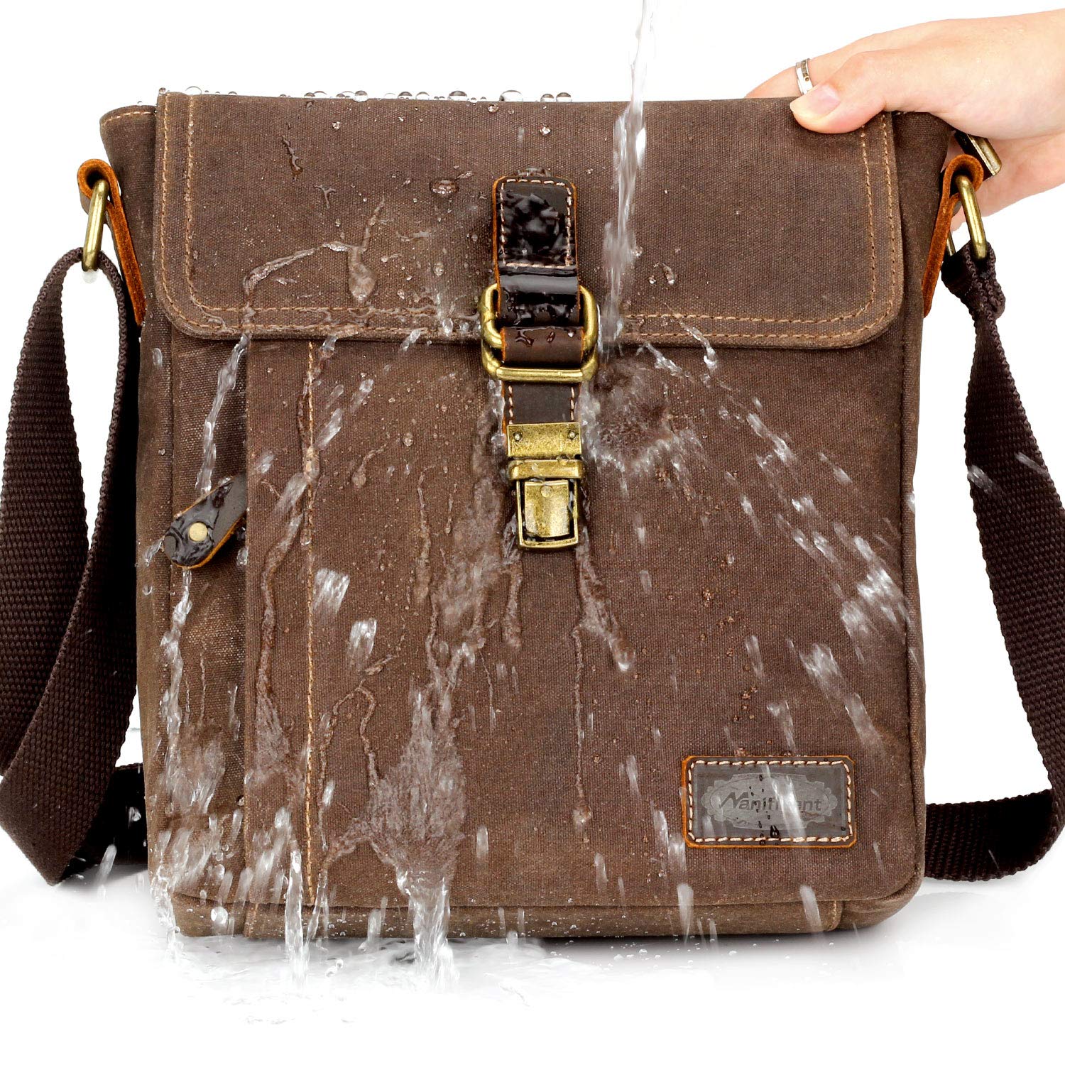 Manificent Messenger Bag, Water-resistant Canvas Shoulder Bags Anti-theft Brush Crossbody Bags
