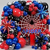ALL-IN-1 Spider Balloon Arch Kit with BONUS Starburst for Spidy Birthday Decorations - Red Blue Spider Balloons for Spidy Man Party Decorations - Miles Birthday Decoration, Spidey Balloons