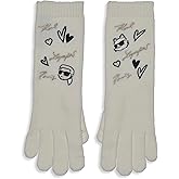 KARL LAGERFELD womens Embroidered Karl Hearts Gloves