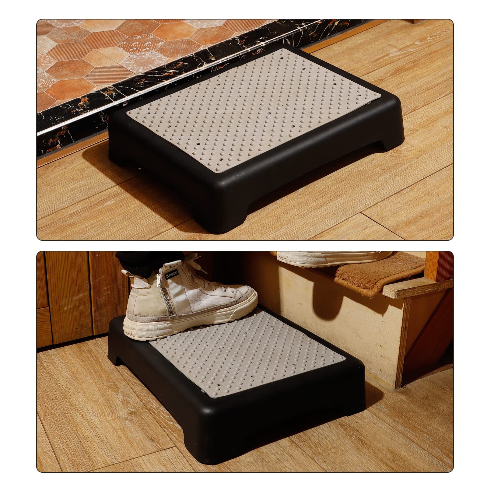 fotree Step Stool, Indoor Outdoor Non-Slip Platform Step Stools for Adults ＆ Elderly Senior, Portable Anti-Fall Safety Step Platform, Large Size 3.5 Inch High Rise Stairs