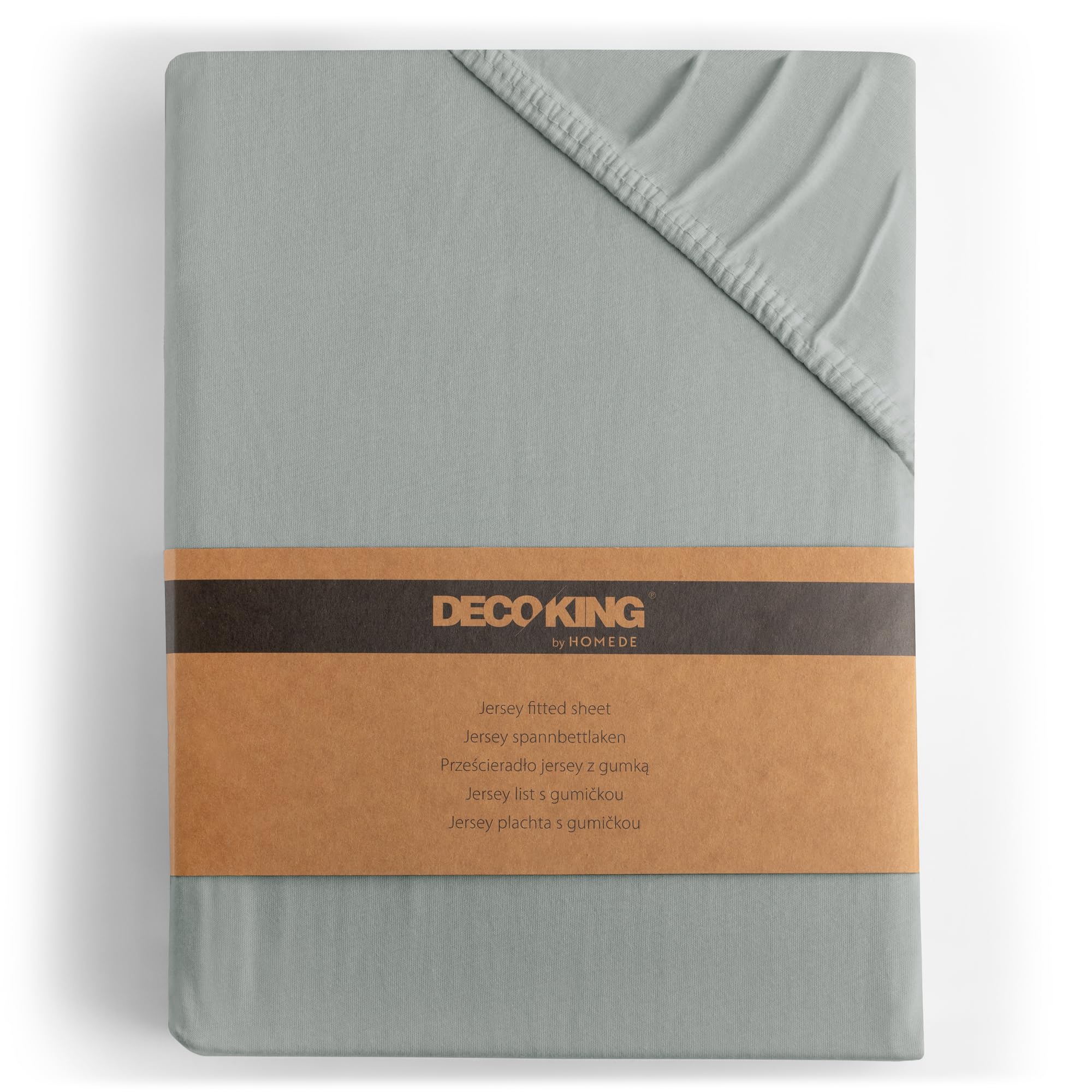 DecoKing Fitted Sheet Small Double 100% Combed Cotton Soft Jersey Bed Sheet 100x200-120x200 cm Steel Amber — image 1
