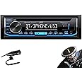 JVC KD-TD70BT Single DIN Bluetooth In-Dash CD/AM/FM/Digital Media Car Stereo Receiver w/ LCD Text Display ft. Pandora/Spotify/iHeartRadio Control + Gravity Mobile Bracket