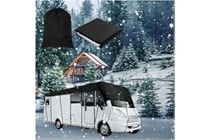 HFKJway Foldable 210D Oxford Travel Trailer Cover - Easy to Clean, UV Protection, Black - 5m x 3m
