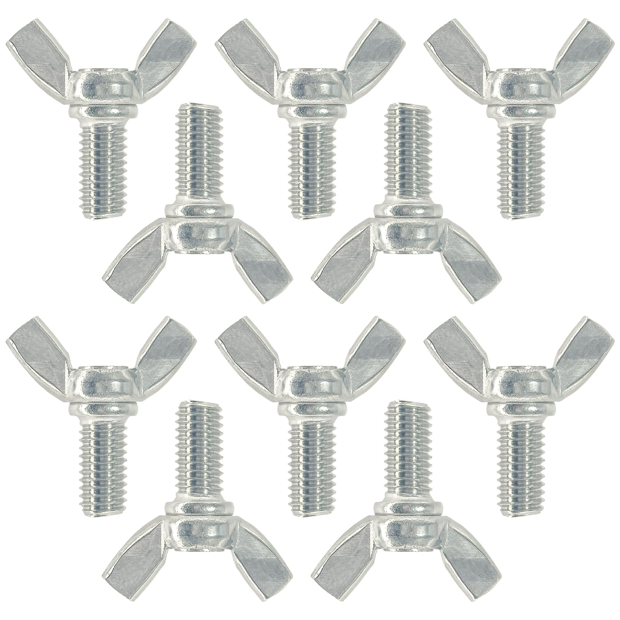 10 PCS M8 Stainless Steel Hand Tighten Butterfly Screws Wing Bolts (16mm)