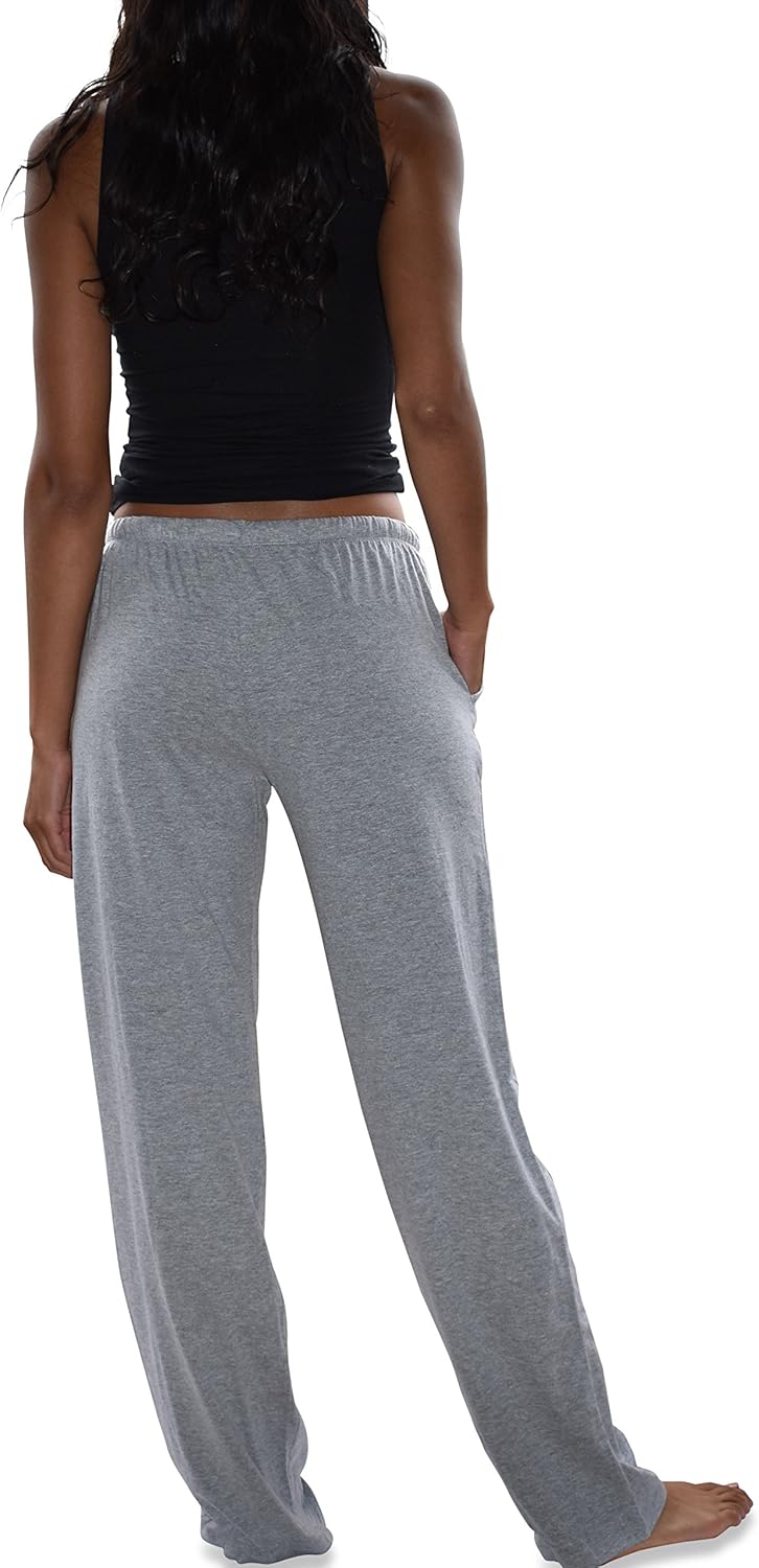 Sexy Basics Women's 3 Pack Soft Flex-Cotton Knit Pajama Pants/Lounge Pants/Sleep Pants at  Women’s Clothing store