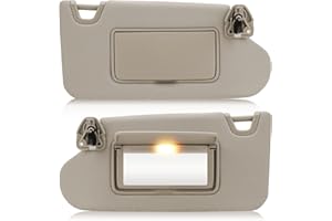 ISEYEC Left & Right Driver Passenger Side Sun Visor for Nissan Altima 2013-2018, Replace for 96400-3TA2A, 96401-3TA2A, Beige Left & Right side Sun Visor with Light