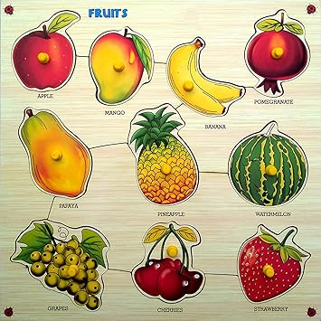 Webby Premium Wooden Fruits Educational Puzzle Toy