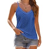 HOTOUCH Camisole for Women V Neck Spaghetti Strap Tank Tops Sleeveless Blouses Loose Fit