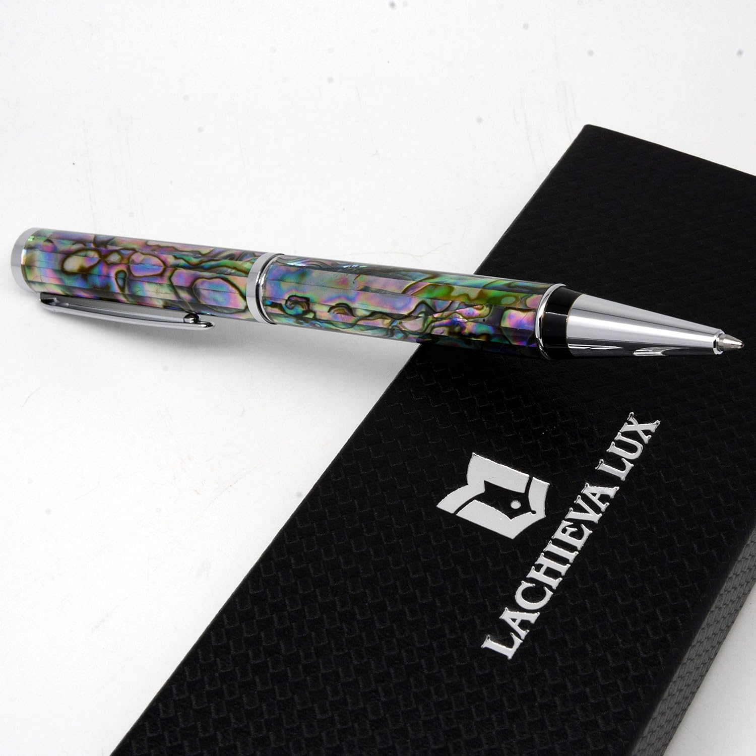 LACHIEVA LUX Luxury Handcrafted Abalone Shell Ballpoint Pen with German P900M Refill, Elegant Gift for Men & Women - Image 5