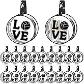 Yeyeplum 20 Pcs Volleyball Gifts Makeup Bag Clear Waterproof PVC Volleyball Cosmetic Bags Travel Toiletry Zipper Pouch Round Portable Sport Cosmetic Case for Women Girls Team Gift Party Favors