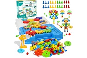 IIROMECI Gears Toys for Kids Ages 4-8, STEM Educational Construction Toys, Building Toy Set for Boys and Girls, Engineering Building Blocks Creative Learning Toy Set