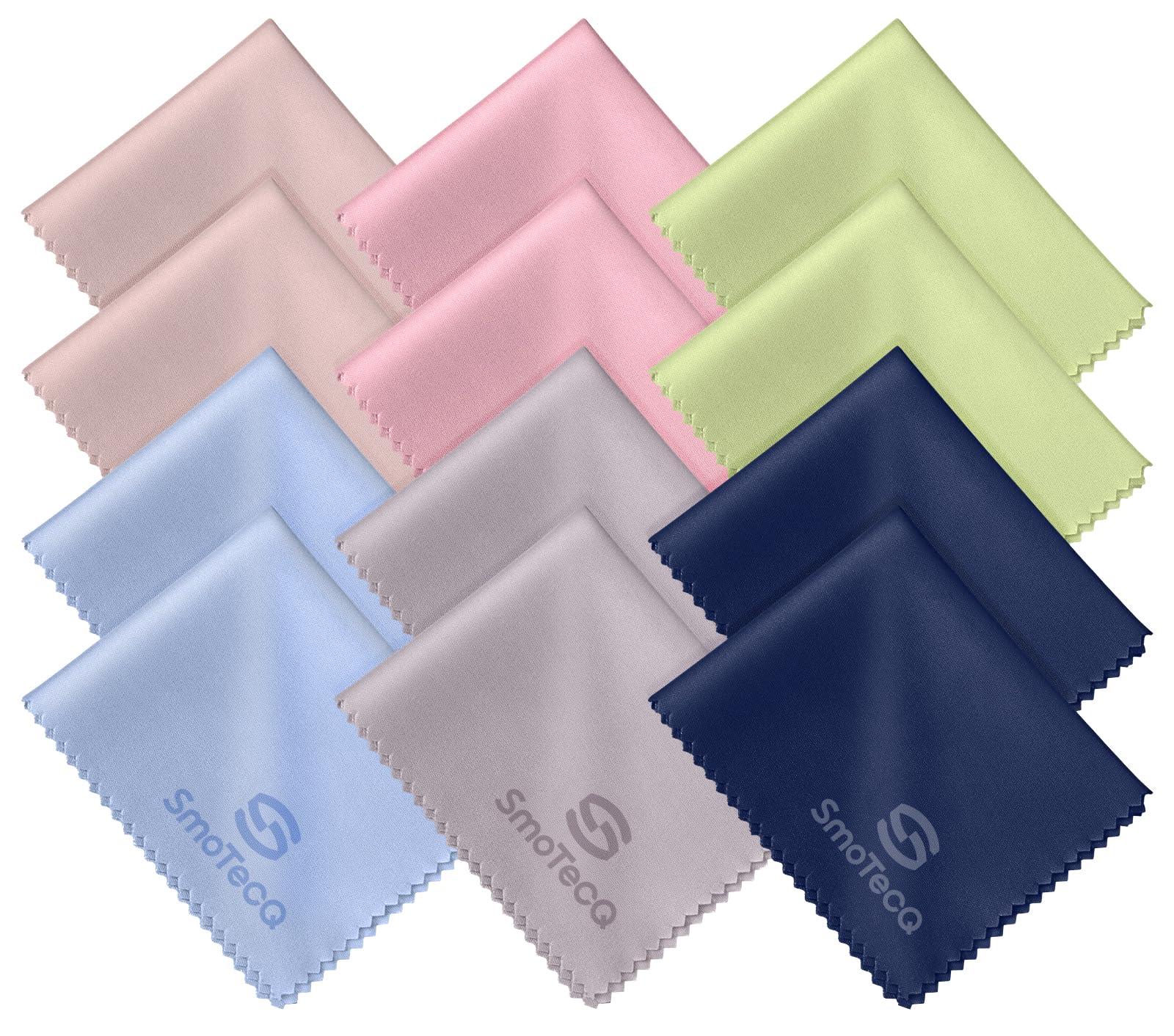 Photo 1 of SmoTecQ 12 Pack Premium Microfiber Cleaning Cloths – High-Density, Ultra Soft, Scratch-Free – Cleans Glasses, Phones, Screens & More (6x7, Assorted Colors)