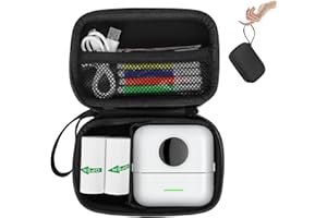 HuiJuKeJi Mini Sticker Printer Case, High-capacity Hard Protective Box for X5/Phomemo M02/T02, Portable Travel Carrying Case Suitable for Thermal Inkless Photo Printer, Label Marker Machine