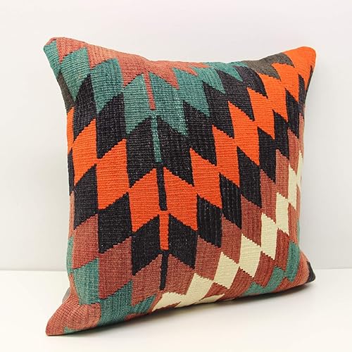 Amazon Com Vintage Kilim Pillow Cover 18x18 Inch 45x45 Cm