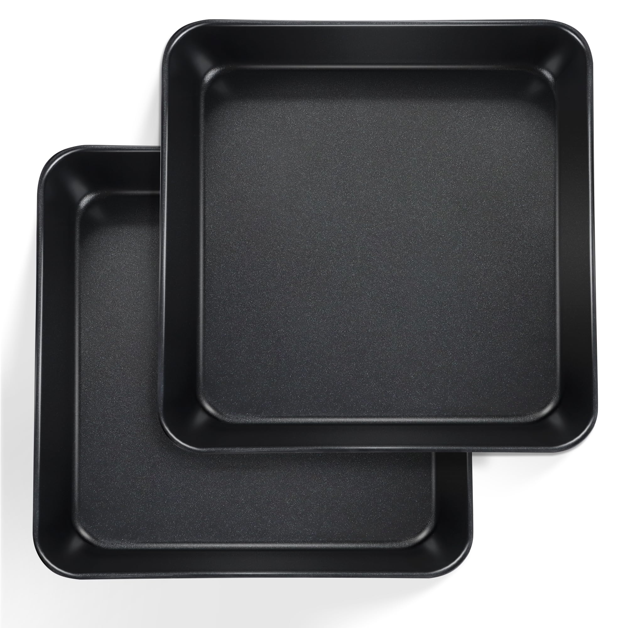 Joyfair 9 Inch Square Cake Tin Set of 2, Stainless Steel Baking Tin with Non-Stick Coating, Cake Pan Mould Ideal for Roasting Bread Lasagna Casserole Beef, Easy Release & Easy Clean, 23.5cm