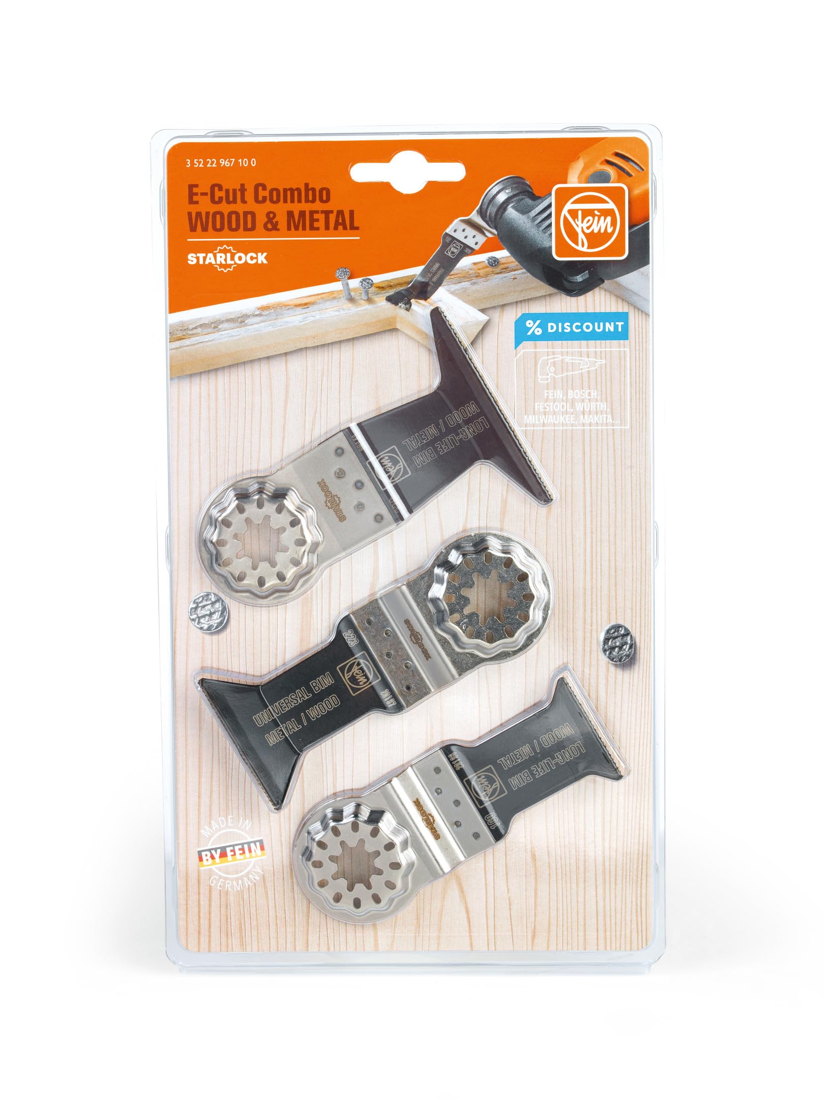 FEIN 35222967100 Starlock Wood & Metal E-Cut Combo