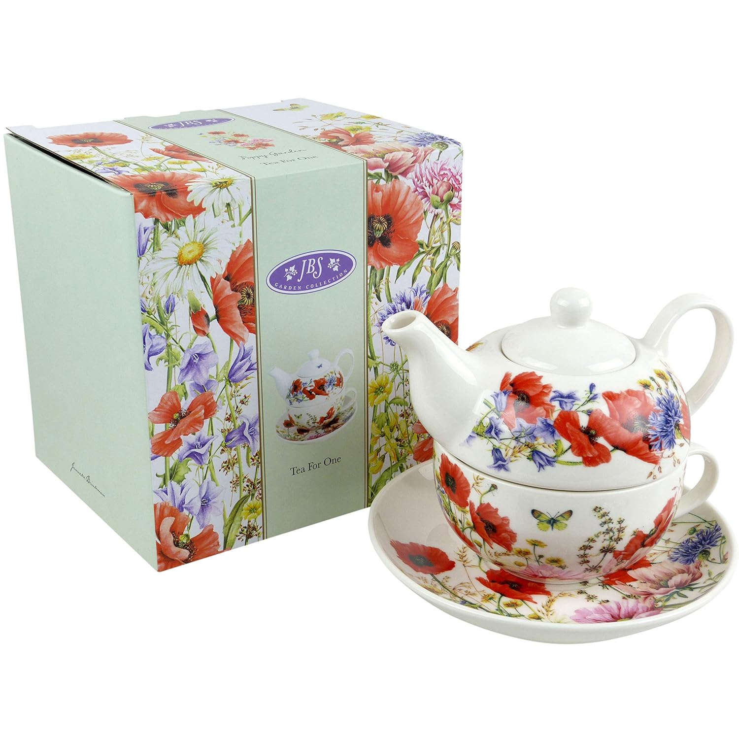 Classic Tea for One Set Poppy Garden by JBS Garden Collection Amazon