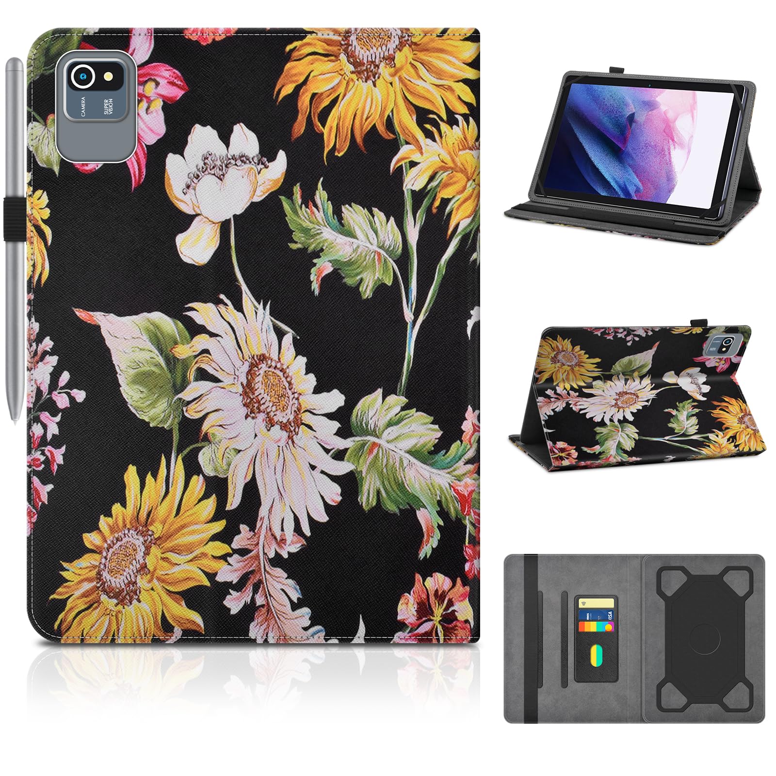 KATUMO Universal Case for 10 inch tablet, Case for Ckypad/MUISOO/TABWEE/Freeski/FLYCOAY/JVVQTB/Whitedeer Tablet 10", Portable Cover for TECLAST P30 / DOOGEE Tab A9 / A9 pro/Byxsb 10.1 inch
