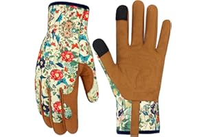 MERTURN Leather Gardening Gloves for Women Thorn Proof Garden Gloves Touch Screen Working Gloves Gifts