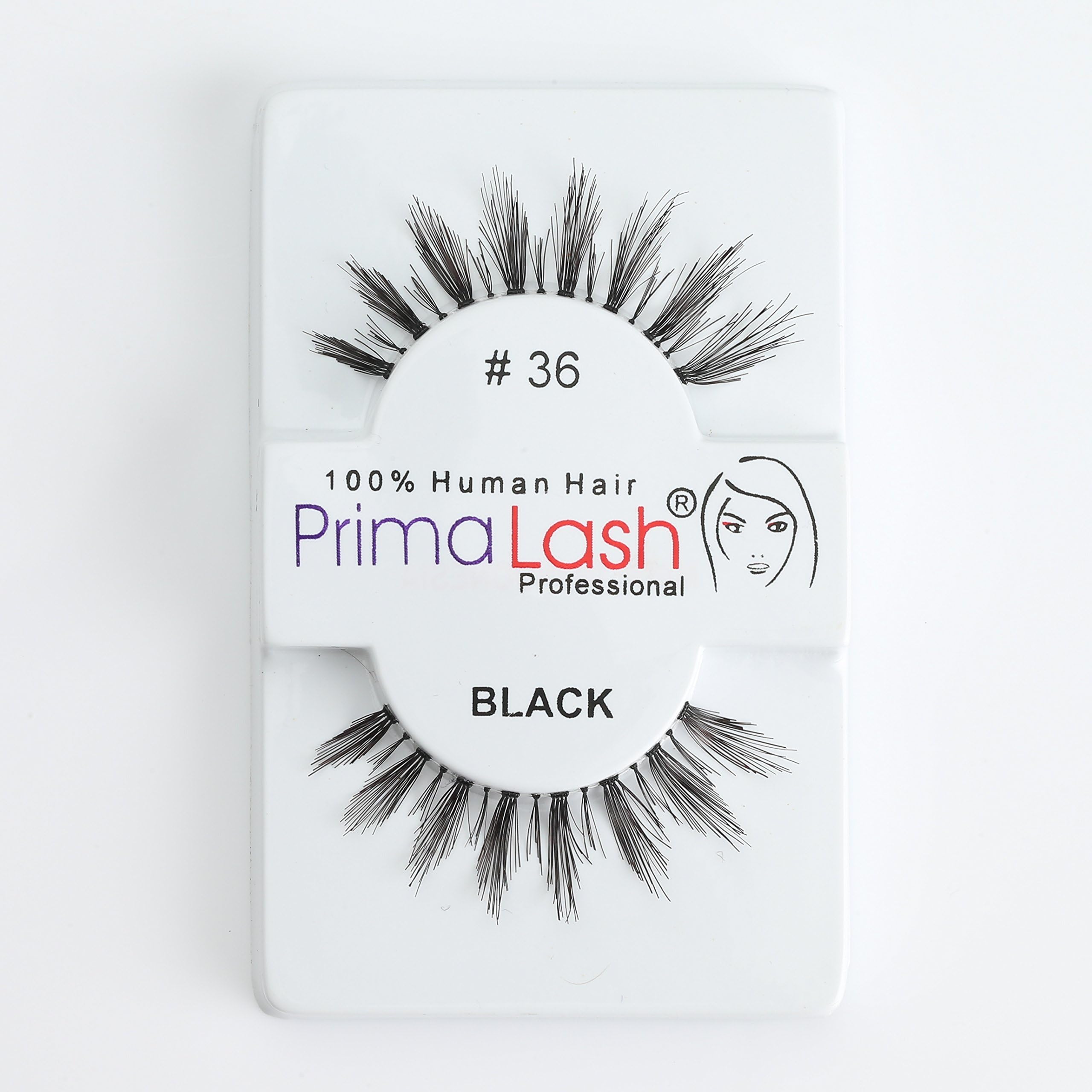 100% Human Hair False Lashes by PrimaLash Professional STYLE #36, Handmade Strip Lashes