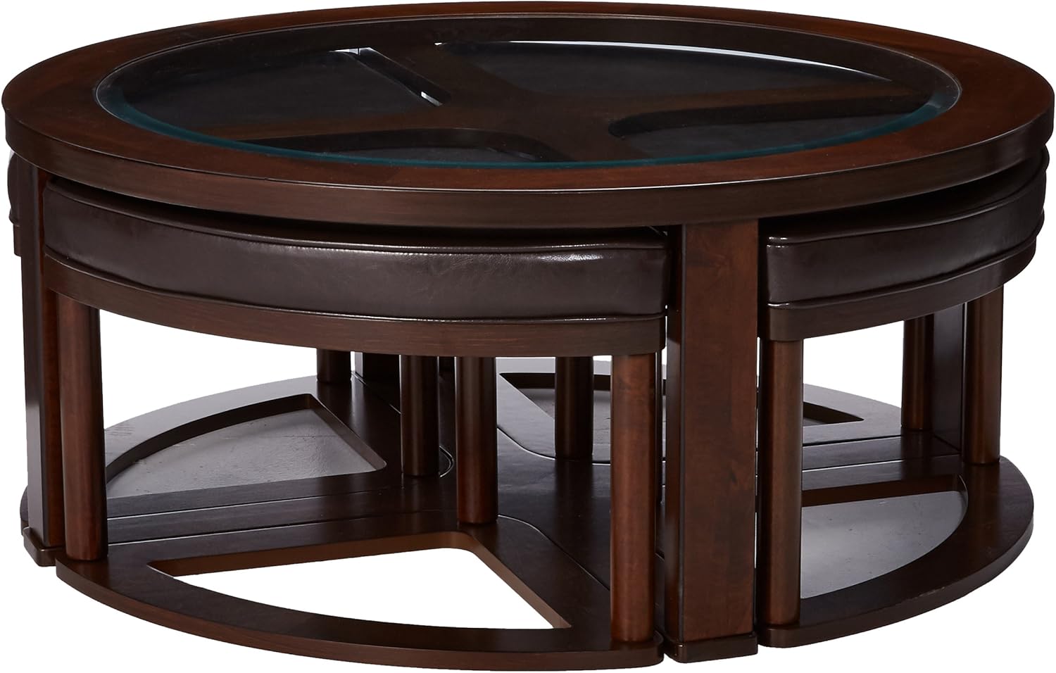 Amazon Com Ashley Furniture Signature Design Marion Mesa De Centro Contemporanea Con El Diseno Caracteristico De La Marca De Altura Para Coctel Color Cafe Oscuro Home Kitchen