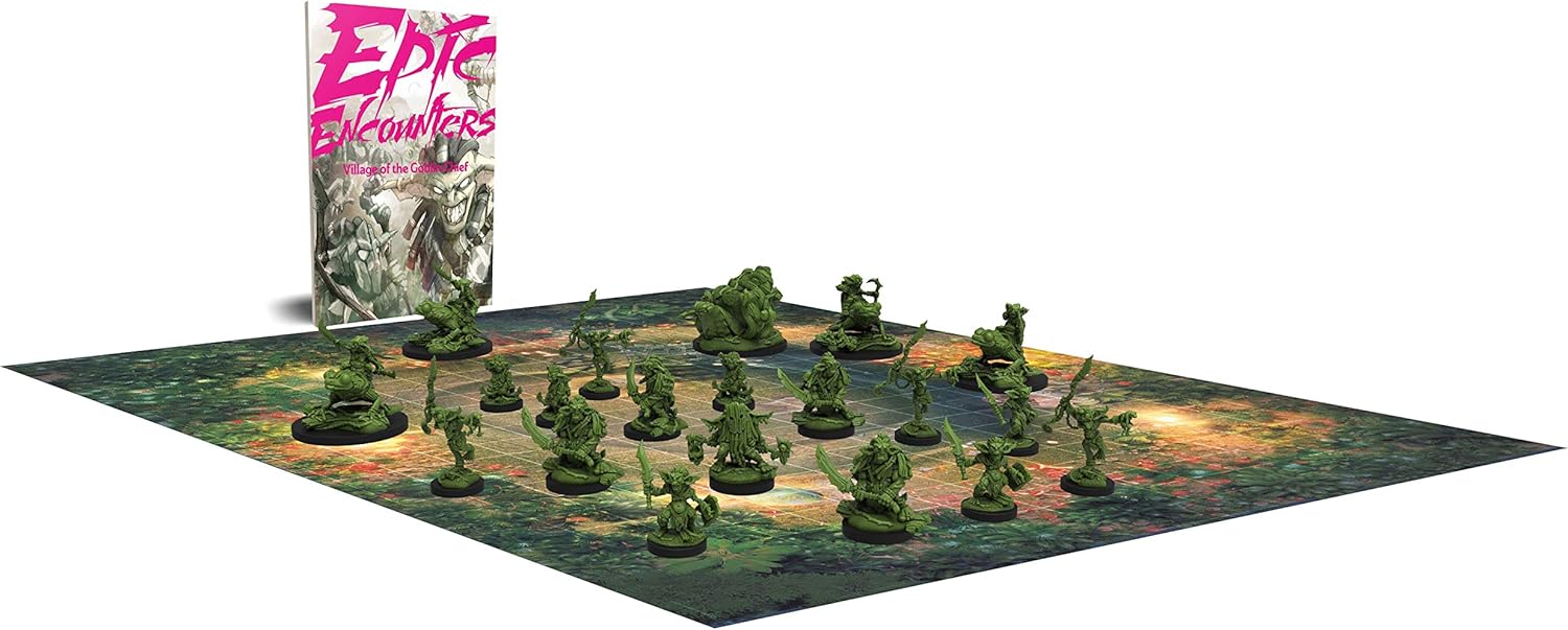 Epic Encounters: Village of the Goblin Chief, RPG Fantasy, Tabletop Game with 20 Miniatures, Double-Sided Game Mat - Image 3
