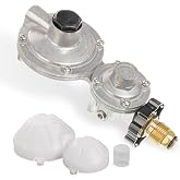 BlueStars 2 Stage Propane Regulator with POL - Standard P.O.L Connection | and 3/8in Female Flare Fitting - Propane Tank Regulator for RV Vans Trailers Campers 100lb Tank ASME Tank Generators