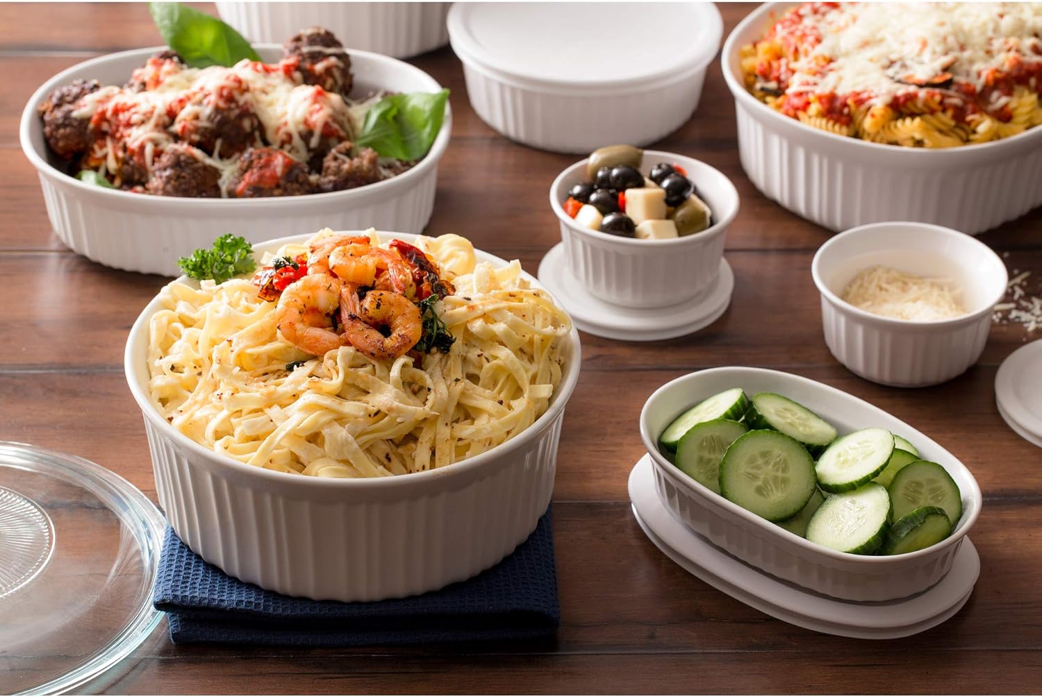 CorningWare French White Bakeware Set (20-Piece, White): Kitchen & Dining