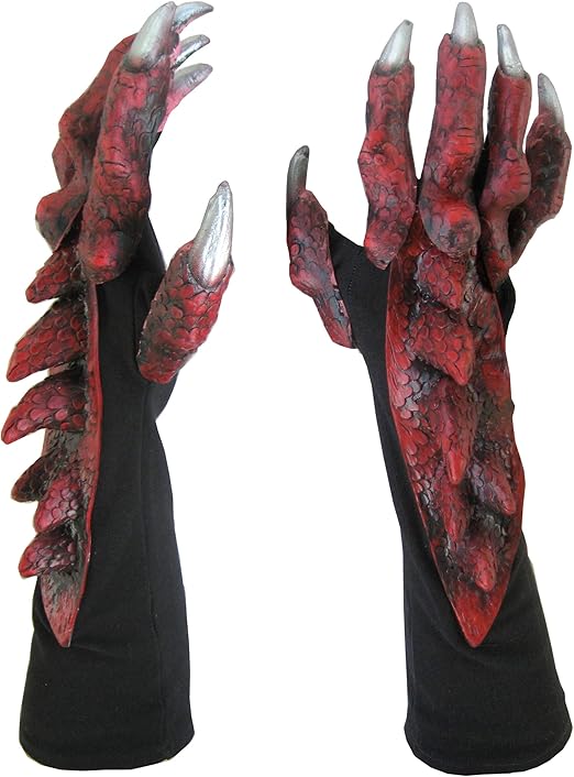 Red Dragon Claws Hands Adult Cosplay Costume Gloves Clothing