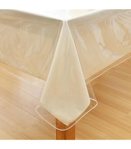 Elaine Karen Nappe En Plastique Transparent 100 % étanche – Housse En Plastique Transparent Pour Table De Salle à Manger – Vinyle Très Résistant – 152,4 X 274,3 Cm – Rectangulaire