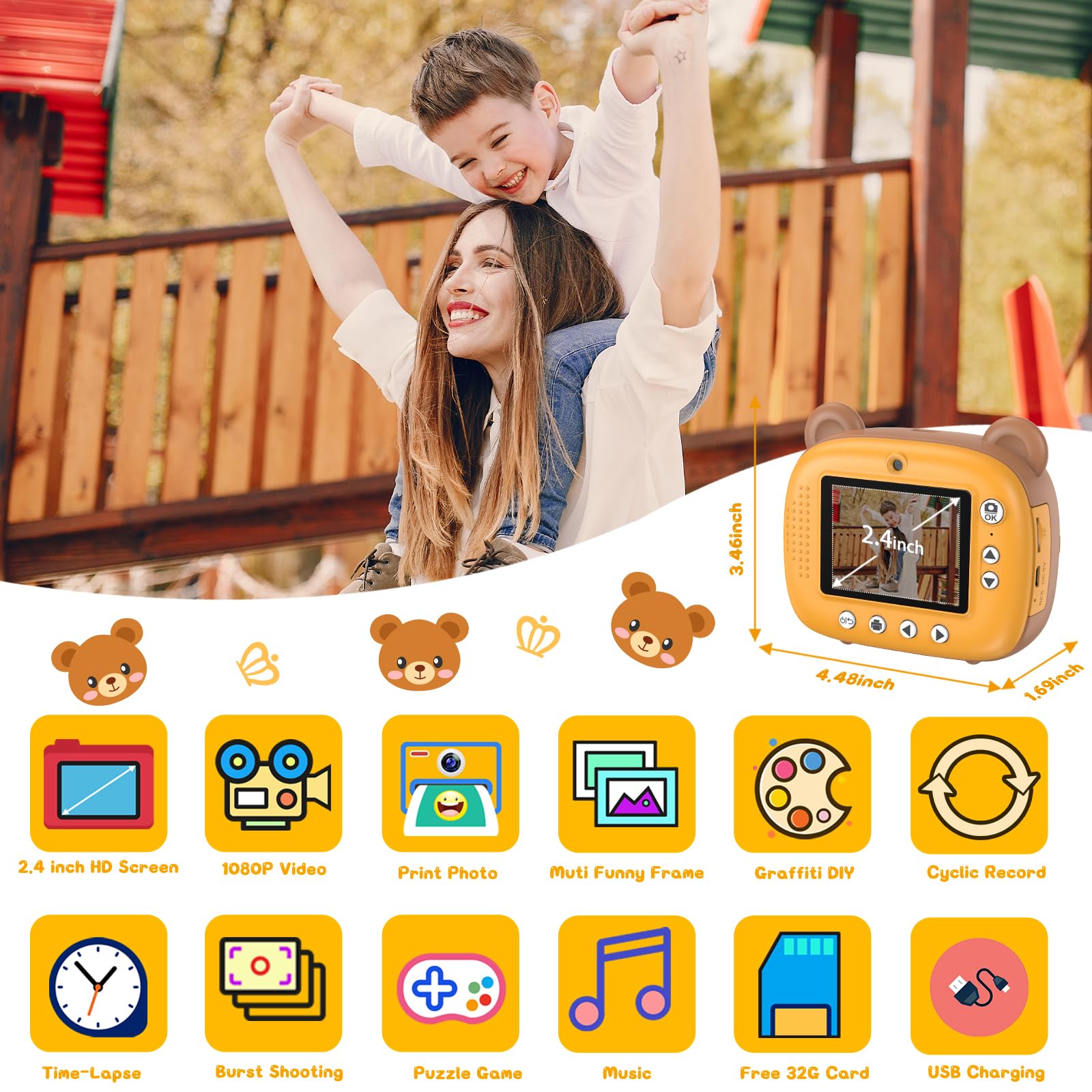 Kids Camera Kids Instant Camera for 3-8 Years Old Toddlers Childrens Boys Girls