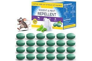 GENERIC Mouse Rodent Repellent, 24 Pack Mouse Repellent Balls - Peppermint Lemon Oil Mice Repellent for Squirrel Rats Spider Pests, Mice Repellent for Indoor/Outdoor Use - Natural Mouse Deterrent & Pet Safe
