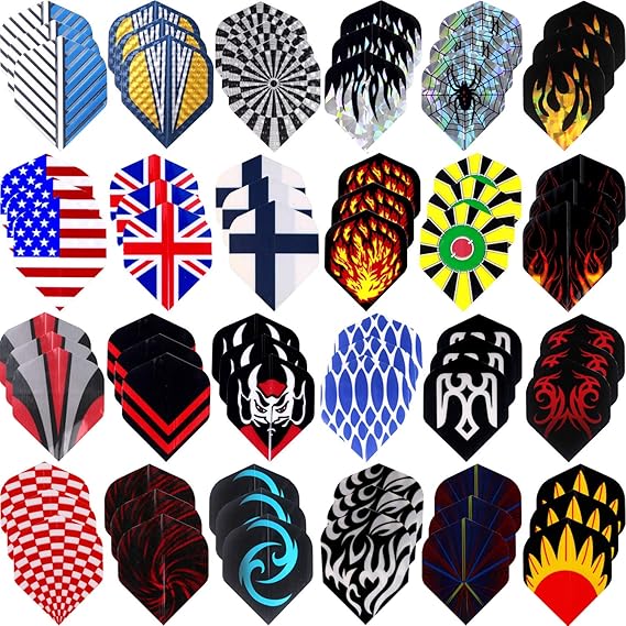 MAXMAU Dart Flights 24 Sets (72 Pcs) Standard Shape