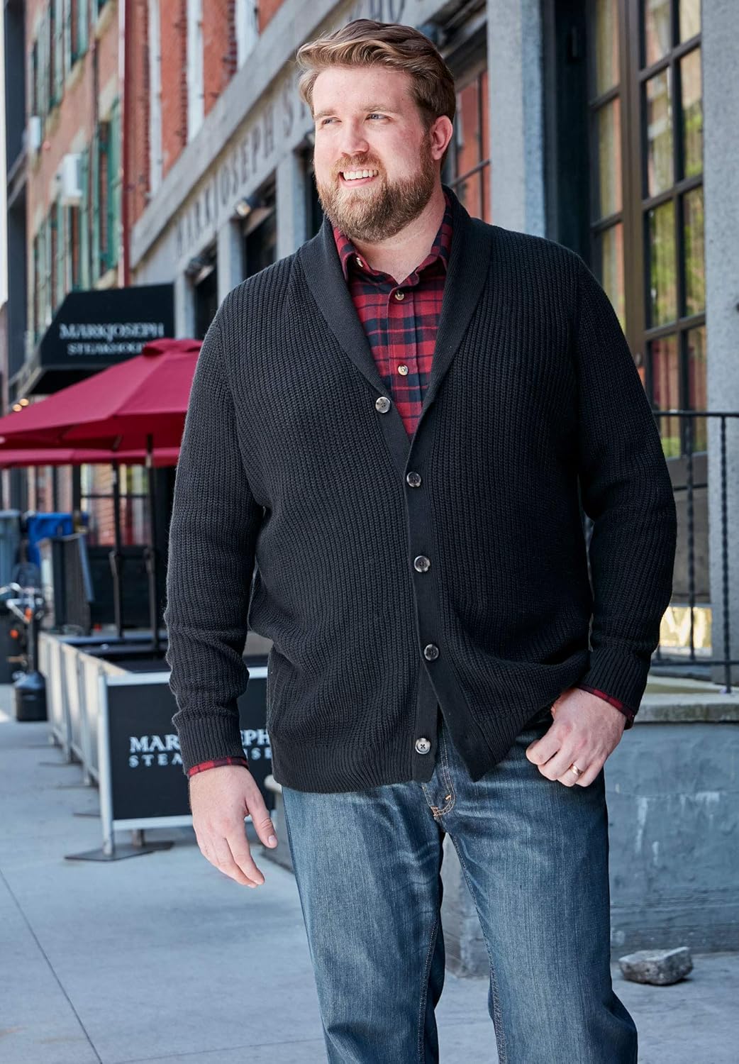 mens big and tall shawl collar sweater