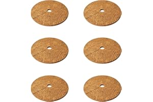 Deepthi Coco Coir Mulch Mat for Plants, Cover for Flower Pots, Tree Ring Guards, Coconut Fiber Planter Disc, Sapling Trunk Protector, Weed Barrier for Root Protection, 8 Inch, Pack of 6