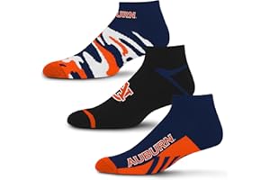 For Bare Feet NCAA unisex-adult Camo Boom 3 Pack Ankle Sock