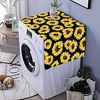 Bettop Yellow Blooming Sunflowers Black Washer And Dryer Top Covers, Fridge Dust Proof Cover, Multi-Purpose Washing…