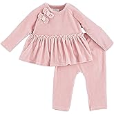 Mud Pie baby-girls Mud Pie Baby Pink Velour Outfit