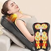 Back Massager with Heat, Shiatsu Neck and Back Massager for Pain Relief Deep Tissue, 3D Deep Kneading Cushion Massage for Neck Shoulder Legs, Suitable for Office and Home, Gifts for Men Women