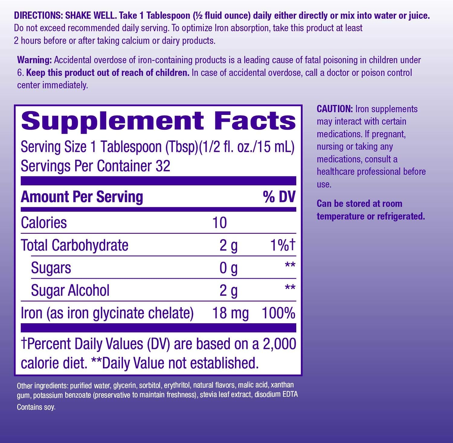 Nature's Way Liquid Mineral Supplement, Iron, Natural Berry, 16 Ounce: Health & Personal Care