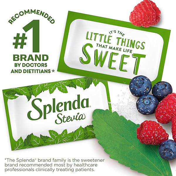SPLENDA STEVIA ZERO CALORIE SWEETENER, PLANT BASED SUGAR SUBSTITUTE GRANULATED POWDER, SINGLE SERVE PACKETS WITH TRAY, 250 COUNT (PACK OF 1)