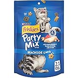 Purina Friskies Cat Treats, Party Mix Beachside Crunch - (Pack of 10) 2.1 oz. Pouches