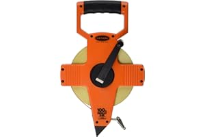 Keson OTR10M100 Open Reel Fiberglass Tape Measure Reel with Double Hook (Graduations: 1/10, 1/100 & m, cm, 2mm), 30M/100-Foot