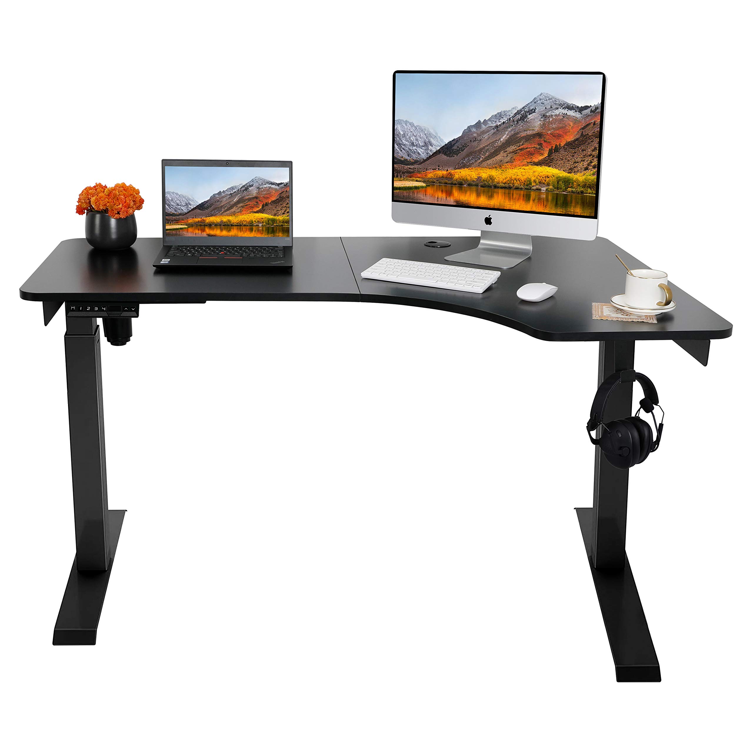 Buy AuAg Electric Standing Desk L Shape, Height Adjustable L Desk